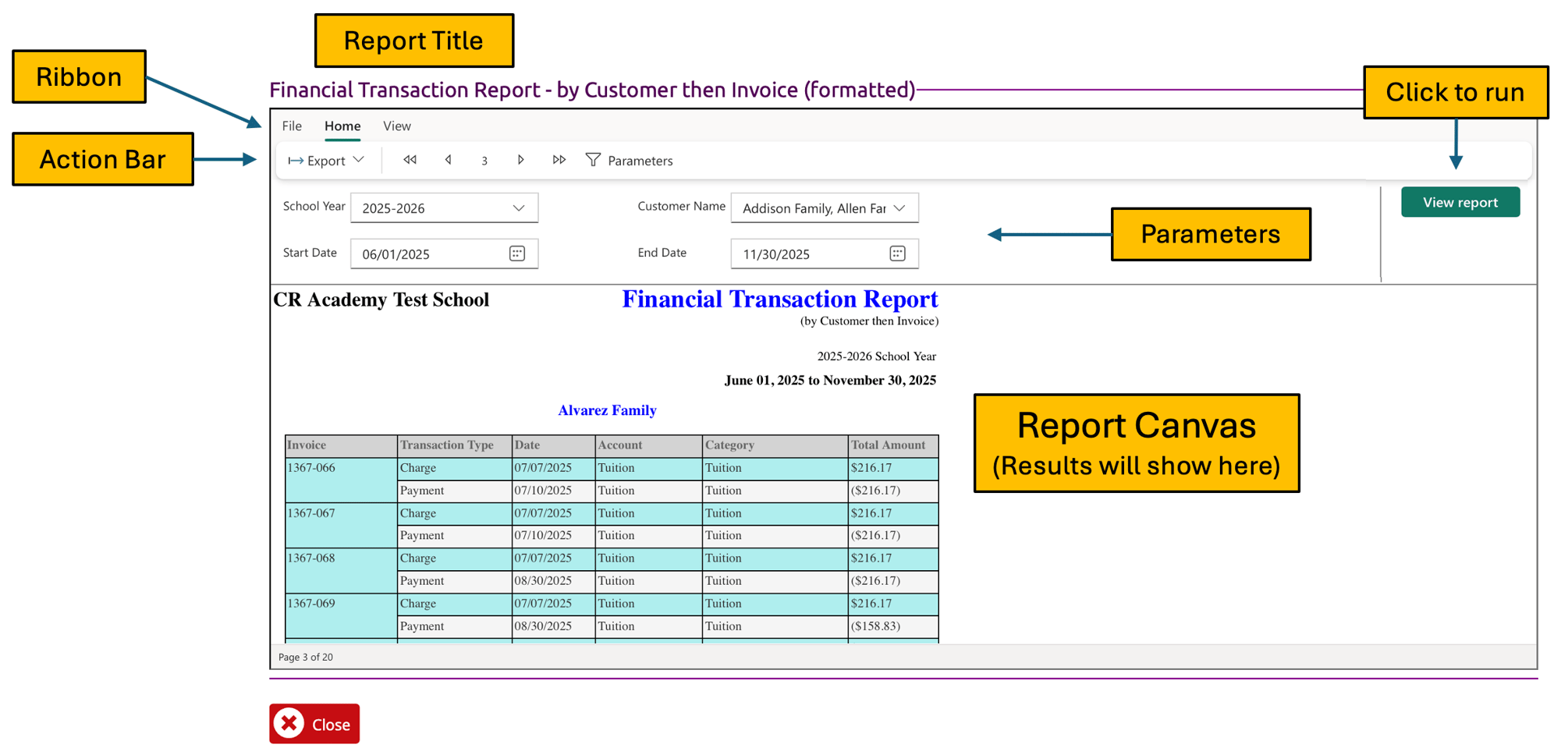 Report Ribbon In Hyperview Reports Overview