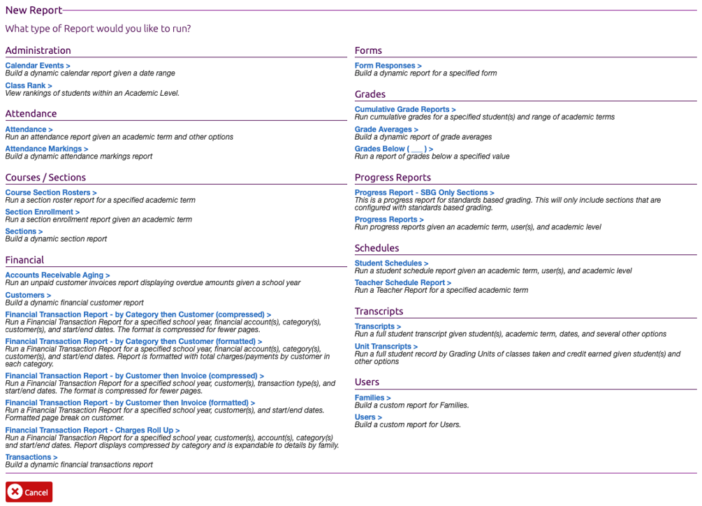Reports Overview